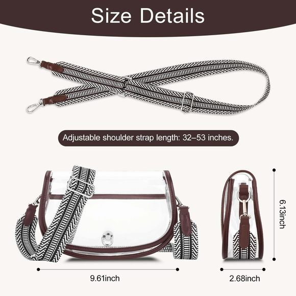 Clear Crossbody Bag Stadium Aroved clear Bags Stadium c: - Picture 2 of 6